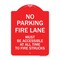 Signmission Fire Lane Must Accessible All Time to Fire Trucks, Red & White Alum Sign, 18" x 24", RW-1824-23997 A-DES-RW-1824-23997 - alternate 1